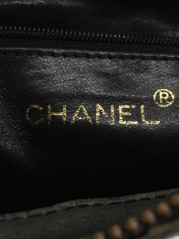 5 Chanel Chain Shoulder Bag Leather Black