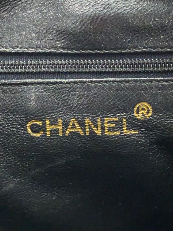 5 Chanel Shoulder Bag Tassel Leather Black