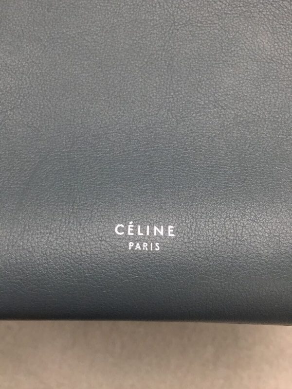 5 Celine Shoulder Bag Leather Navy