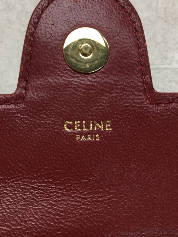 5 Celine Shoulder Bag Leather Red