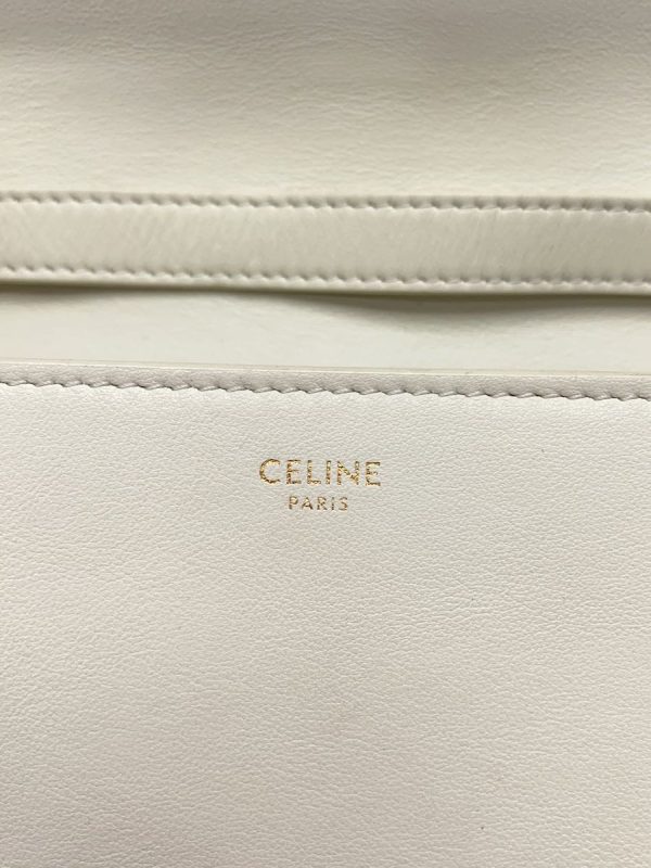 5 Celine Medium Calfskin Shoulder Bag Leather Ivory