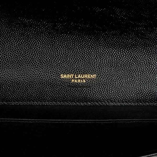 6 Saint Laurent Clutch Pouch Bag Cowhide Black