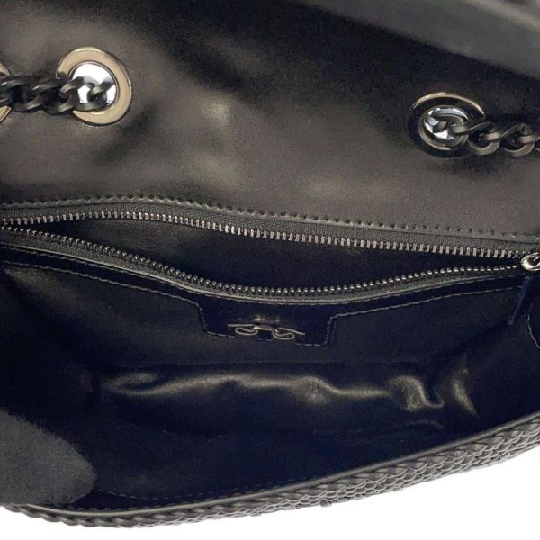 6 Ferragamo Chain Shoulder Bag Black