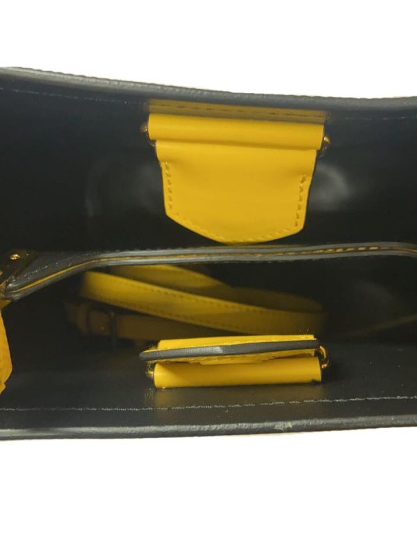 6 Prada Pannier Saffiano 2way Shoulder Bag Leather Yellow