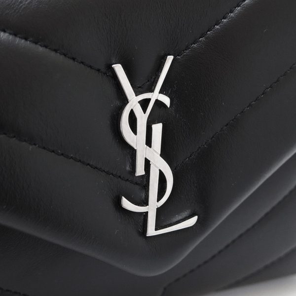 6 Ysl Saint Laurent Shoulder Bag Monogram Leather Black