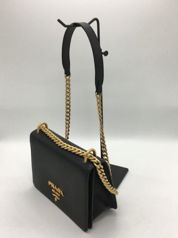 6 Prada Shoulder Bag Leather Black