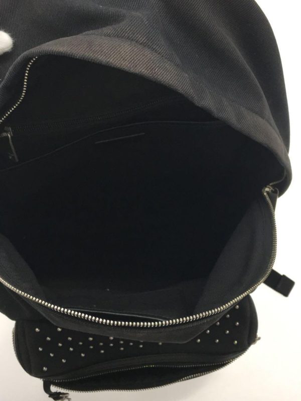 6 Saint Laurent Studs City Scuffed Backpack Black