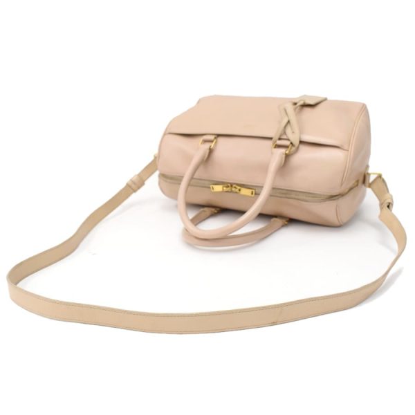 6 Saint Laurent Paris Classic Duffle 2way Handbag Leather Beige