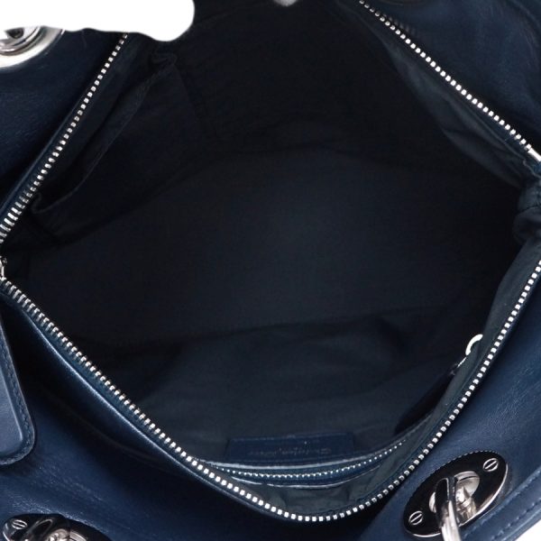 6 Christian Dior Cannage Granville Handbag 2way Bag Navy