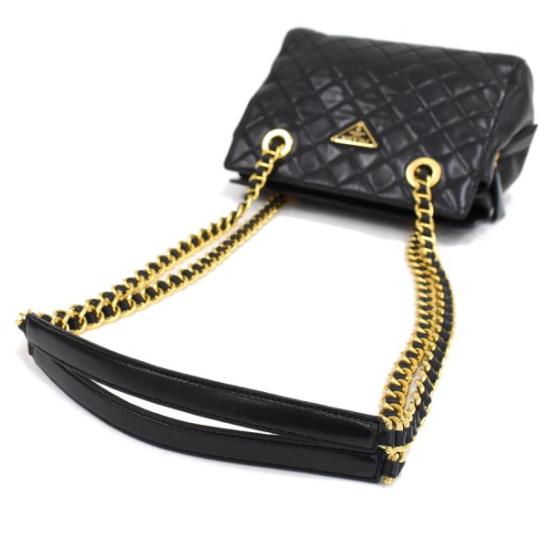 6 Prada Chain Shoulder Bag Leather Black