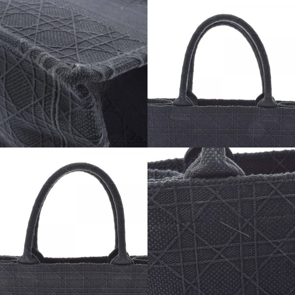 6 Christian Dior Book Tote Bag Medium Canvas Handbag Black