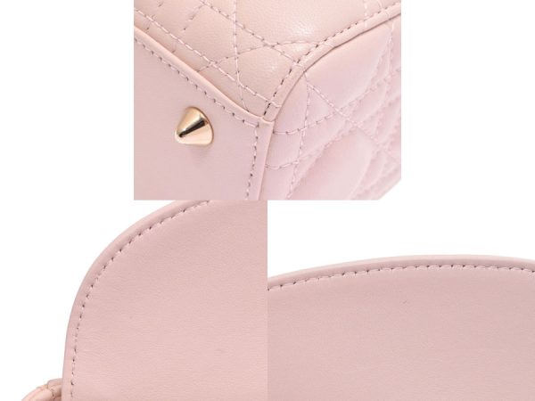 6 Christian Dior Cannage 2way Lambskin Guarantee With Strap Pink