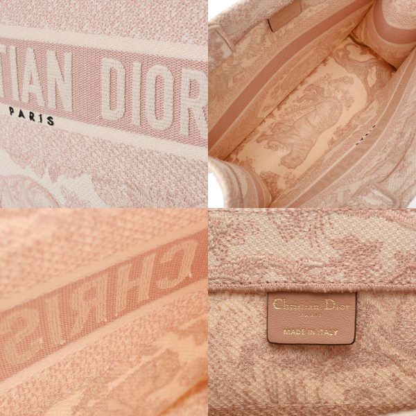 6 Christian Dior Book Tote Medium Jacquard Handbag Pink