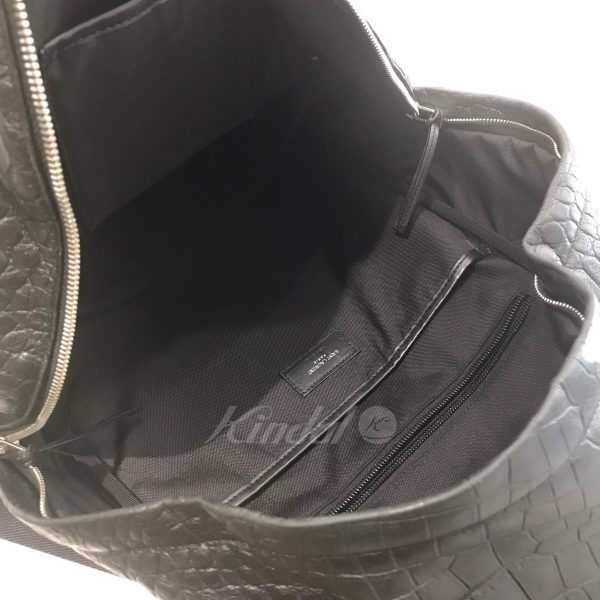 6 Saint Laurent Paris Croco Embossed City Bag Black