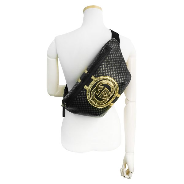 6 Gucci Body Belt Bag Waist Pouch Crossbody Leather Black