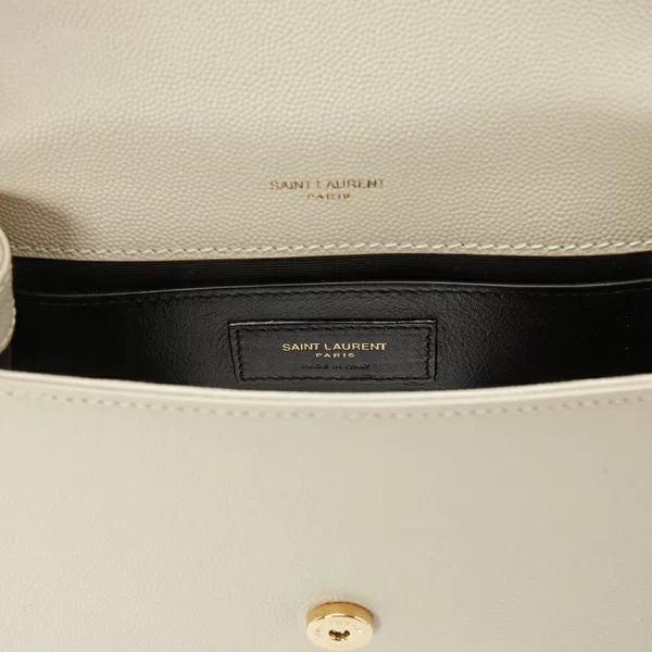 7 Saint Laurent Shoulder Bag Cowhide Handle Ivory