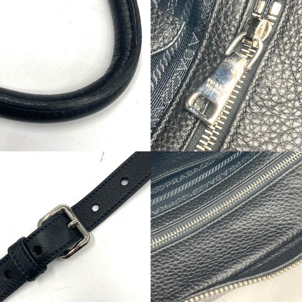 7 Prada Leather 2way Handbag Black