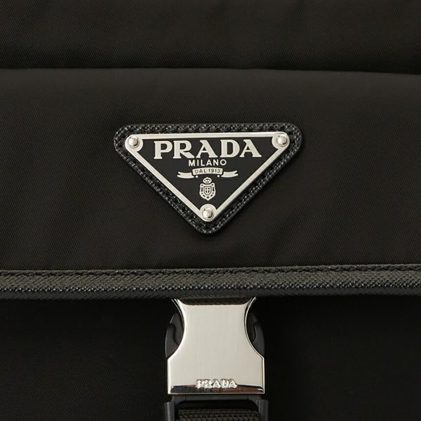 7 Prada Logoli Nylon Shoulder Bag Black