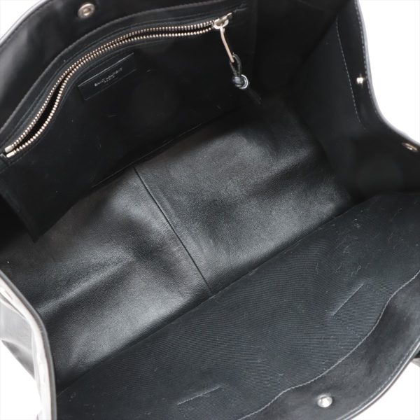 7 Yves Saint Laurent Rive Gauche Leather Tote Bag Black