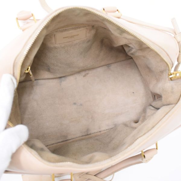 7 Saint Laurent Paris Classic Duffle 2way Handbag Leather Beige