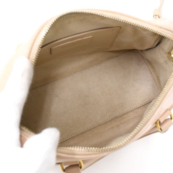 7 Saint Laurent Paris Baby Duffle 2way Handbag Leather Beige