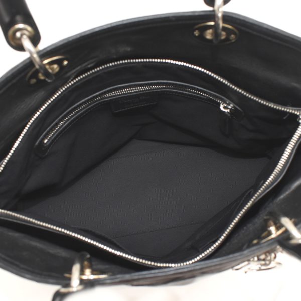 7 Christian Dior Handbag Shoulder Bag Granville Cannage Leather Black