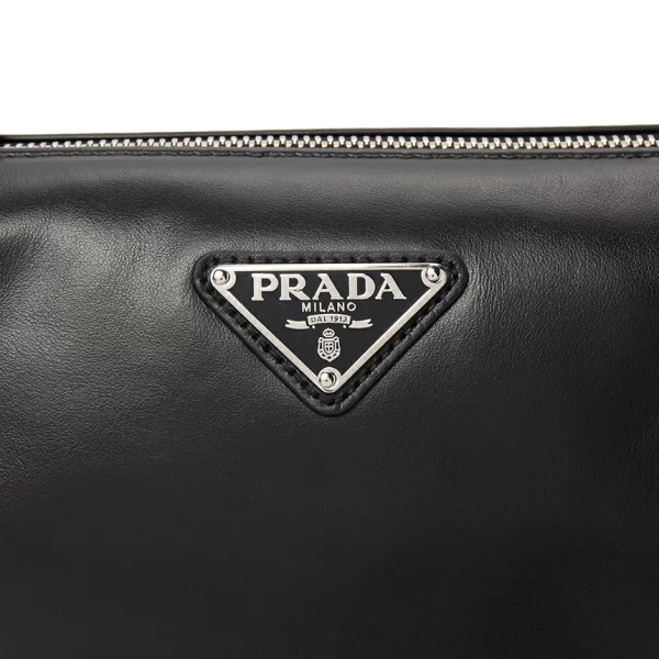 7 Prada Triangle Leather Shoulder Bag Black