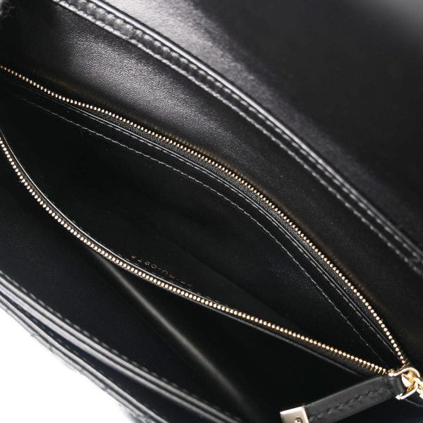 7 Christian Dior Top Handle Bag Lambskin Shoulder Bag Black