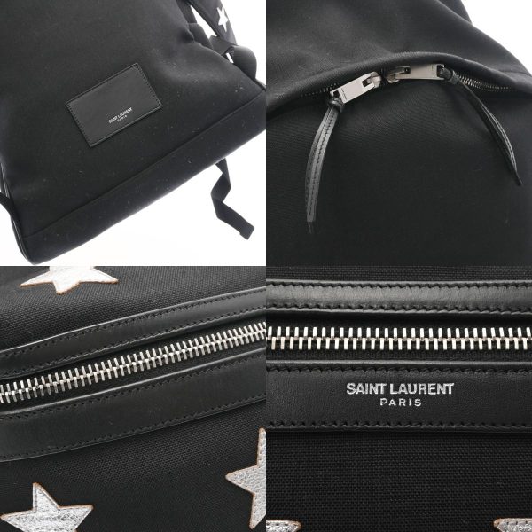 7 Saint Laurent Backpack Silver Hardware Rucksack Daypack Black