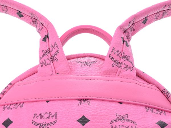 7 Mcm Backpack Studded Pink