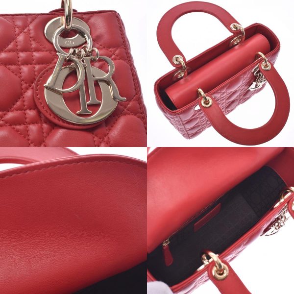 7 Christian Dior Gold Hardware Lambskin 2way Red