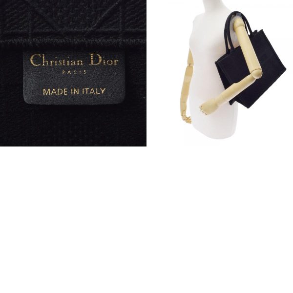 7 Christian Dior Book Tote Bag Medium Canvas Handbag Black