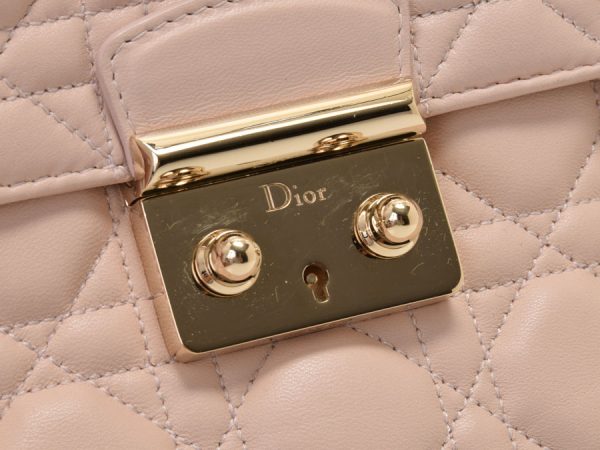 7 Christian Dior Chain Shoulder Bag Lambskin Pink purple