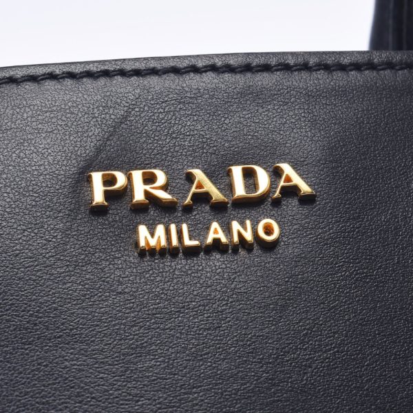 7 Prada 2way Bag Noir Gold Hardware Calf Handbag