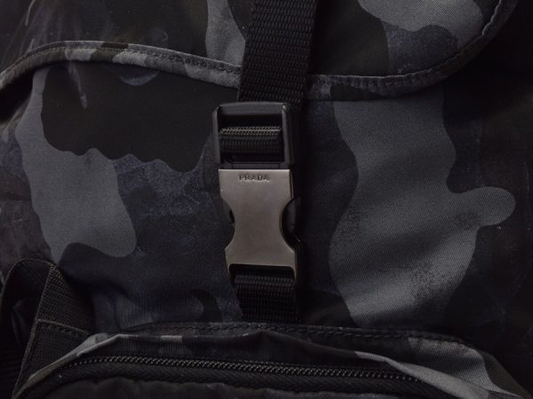 7 Prada Backpack Camouflage Pattern Gray Nylon