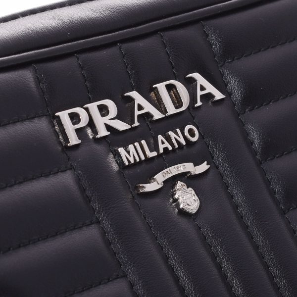 7 Prada Diagram Black Soft Calf Shoulder Bag