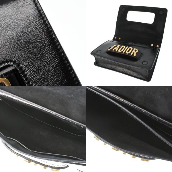 7 Christian Dior Chain Gold Hardware Calf Shoulder Bag Black