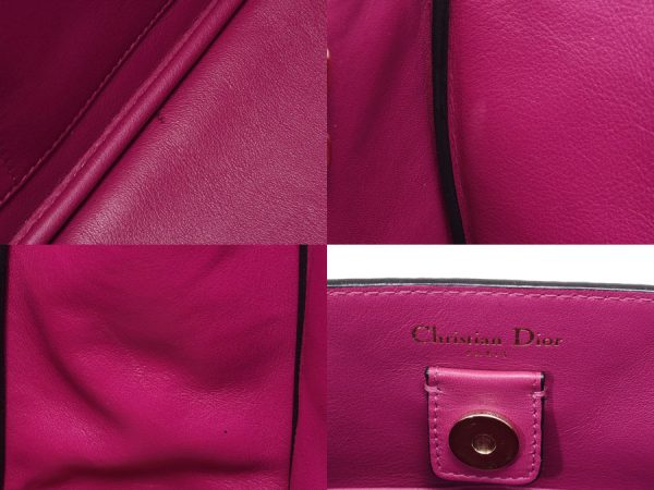 7 Christian Dior Strap Pouch Calf 2way Bag BlackPurple