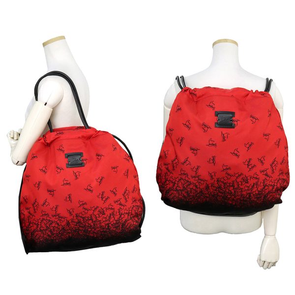 7 Christian Louboutin Backpack Daypack Nylon Red Black