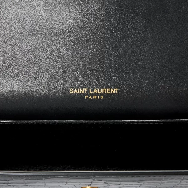 7 Saint Laurent Shoulder Bag Cowhide Handle Black