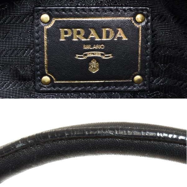 8 Prada Handbag Shoulder Bag Nylon Leather Black