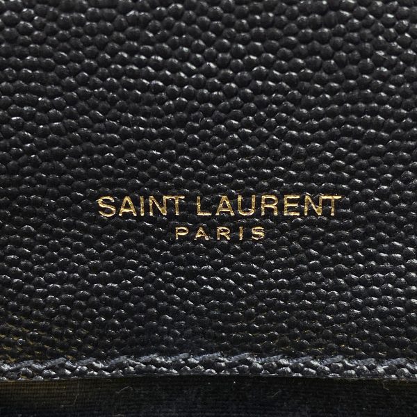 8 Saint Laurent Chain Shoulder Bag Leather Black