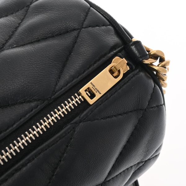 8 Saint Laurent Small Tube Bag Gold Hardware Lambskin Shoulder Bag Black