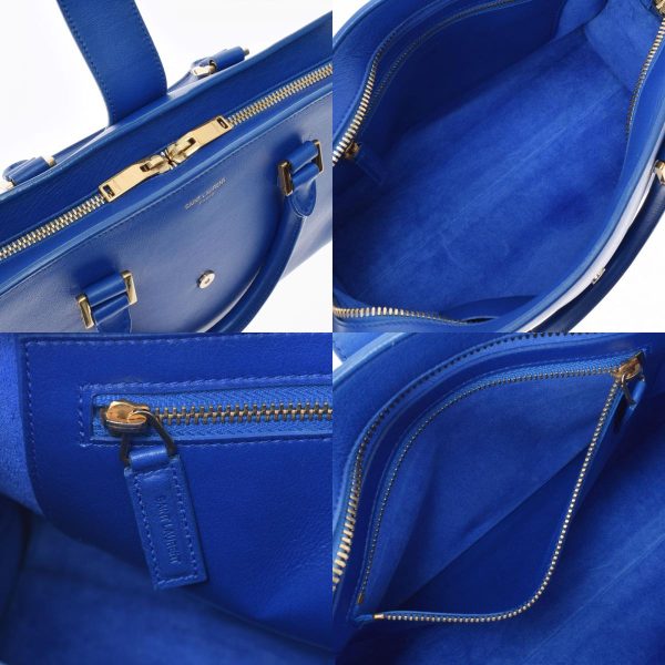 8 Saint Laurent 2way Bag Gold Hardware Calf Handbag Blue