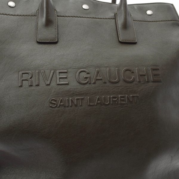 8 Saint Laurent Rive Gauche Tote Bag Leather Handbag Brown