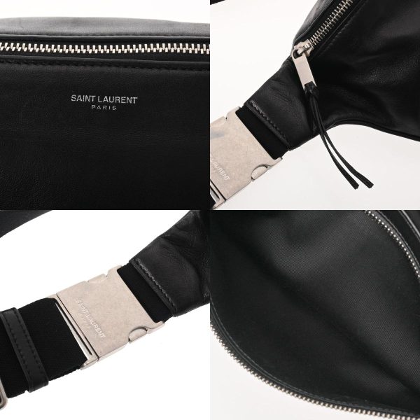 8 Saint Laurent City Belt Bag Silver Hardware Leather Body Bag Black