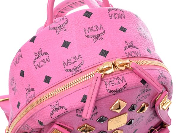 8 Mcm Backpack Studded Pink