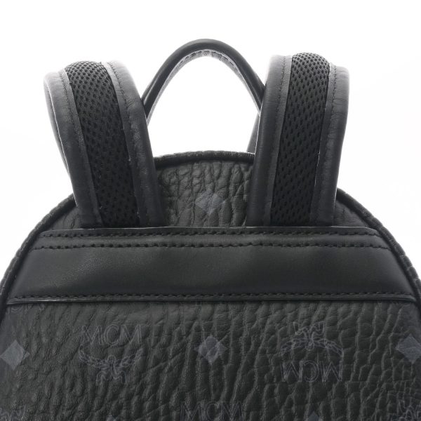 8 Mcm Studded Black Metal Fittings Leather Backpackdaypack