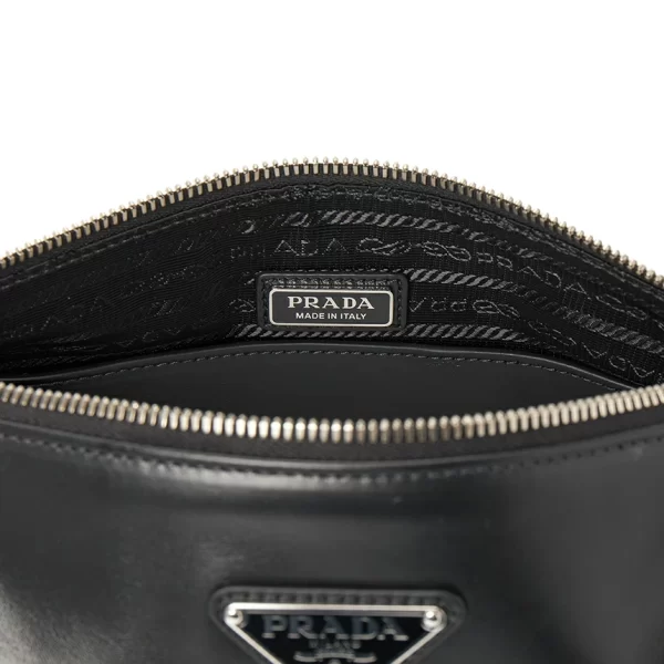 8 Prada Triangle Leather Shoulder Bag Black