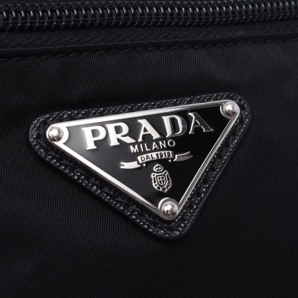 8 Prada Waist Backpack Black Silver Hardware Nylon Body Bag